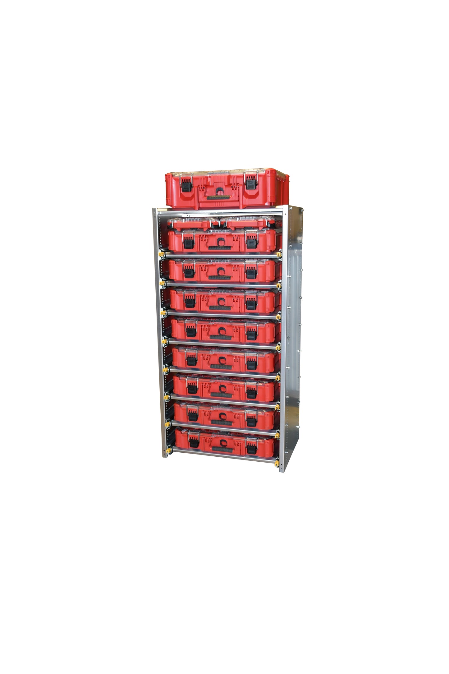 36" Van Rack, Sliding Shelf, works with Milwaukee Packout.